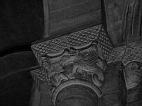 Albi, Eglise St-Salvy, Chapiteau, Combat d'un chevalier et d'un monstre (3)